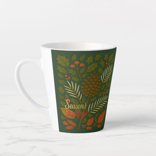 Tasse Latte Bonnes Fêtes d'automne et d'hiver (Gauche)