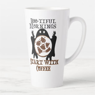 Tasse Latte Boo-tiful matins Commencez par Coffee.w