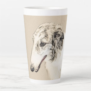 Tasse Latte Borzoi (Brindle d'argent) Peinture originale de ch