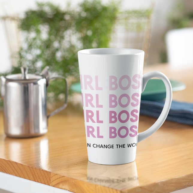 Tasse Latte Boss de fille rose moderne Meilleur cadeau de fill (Créateur téléchargé)