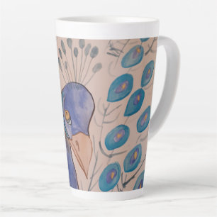 Tasse Latte Bouche en latte bleu paon