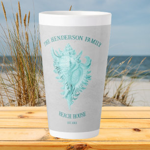 Tasse Latte Bouche en latte de la coquille turquoise