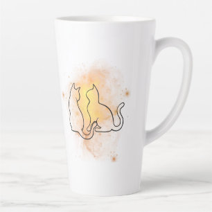 Tasse Latte Bouchon d'aquarelle