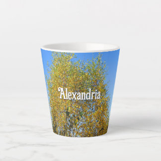 Tasse Latte Boucles d'automne Sky Dancing - Petites feuilles p