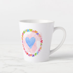 Tasse Latte Boue arc-en-ciel aquarelle