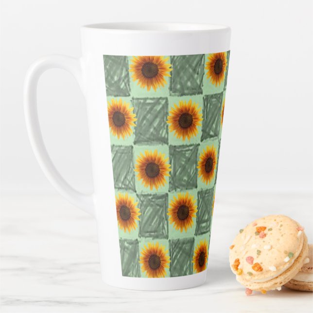 Tasse Latte Boue de latte verte de tournesol (En situation)
