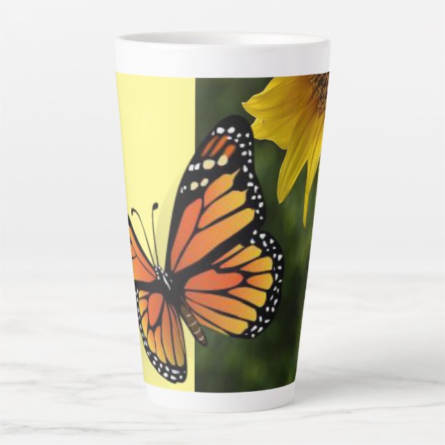 Tasse Latte Boue en latte de papillon de tournesol (Devant)
