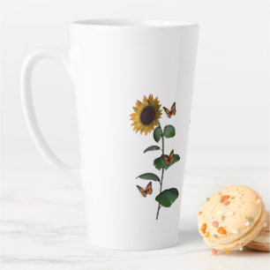 Tasse Latte Boue en latte de papillon de tournesol