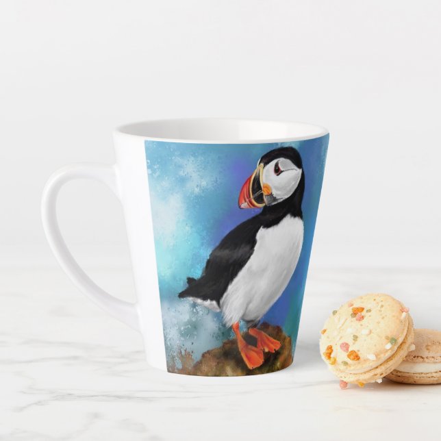 Tasse Latte Boue en latte d'Oiseau de Puffin de l'Atlantique - (En situation)