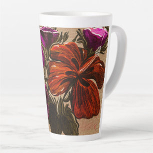 Tasse Latte Boue florale d'automne orange