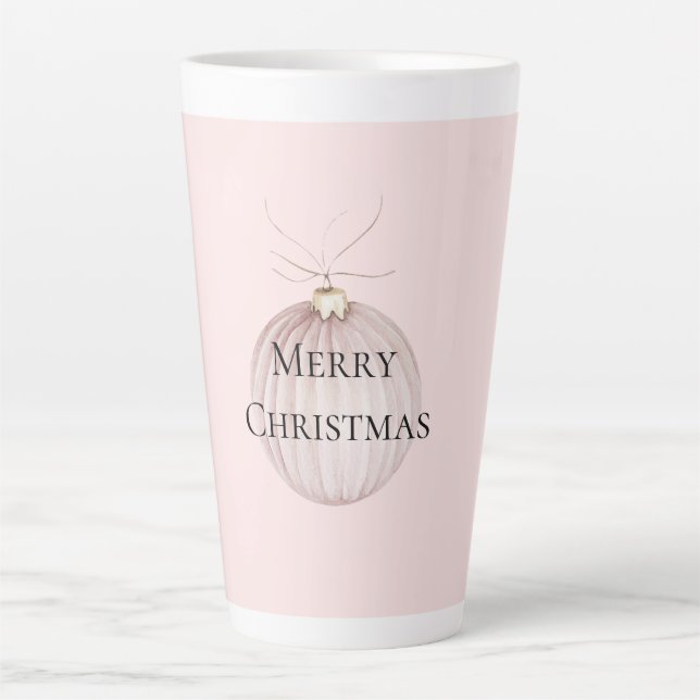 Tasse Latte Boug de café de Noël rose pâle (Devant)