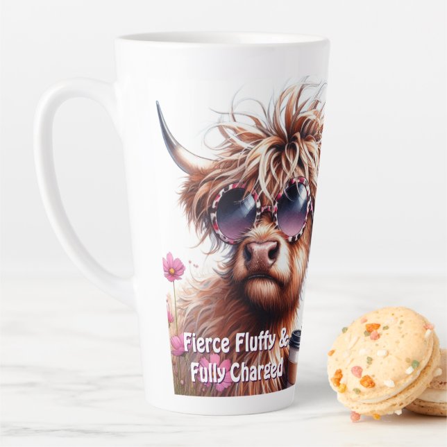 Tasse Latte Boug Latte de vache Sassy Highland personnalisé (En situation)