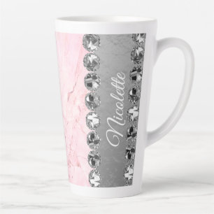 Tasse Latte Boule diamant en marbre rose