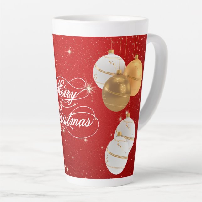 Tasse Latte Boules de Noël (Angle droit)