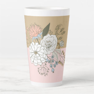 Tasse Latte Bouquet de colorbloc moderne