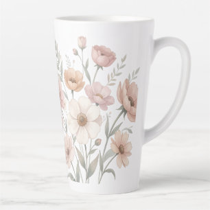 Tasse Latte Bouquet de l'Anémone Délicate Aquarelle Douceur