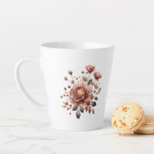 Tasse Latte Bouquet de latte avec élégant bouquet de roses