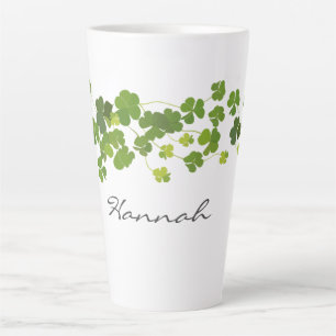 Tasse Latte Bouquet shamrock, jour de la saint patrick   