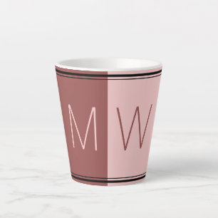 Tasse Latte Bourgogne rose   Moderne   Motivation   MONOGRAMME