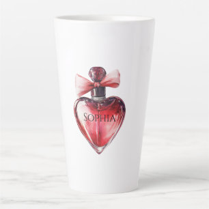 Tasse Latte Bouteille de parfum du coeur rouge