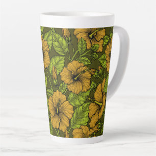 Tasse Latte Bouteille en latte de fleurs d'hibiscus jaunes