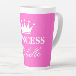 Tasse Latte Bouteille princesse rose personnalisée avec logo c