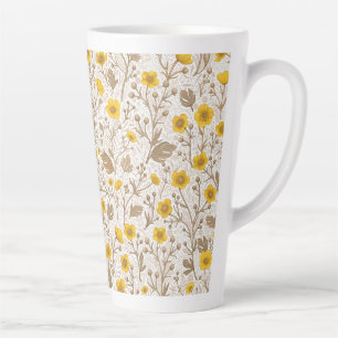 Tasse Latte Boutons jaunes et bruns