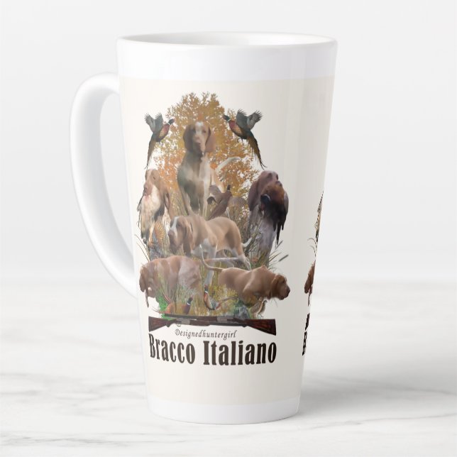 Tasse Latte Bracco italiano tapisserie fausse toile imprimé ac (Angle gauche)