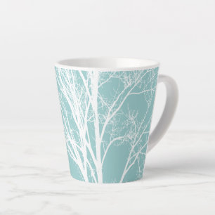 Tasse Latte Branches de l'arbre blanc