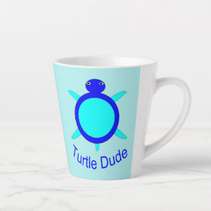 Tasse Latte Bright Blue Turtle Dude