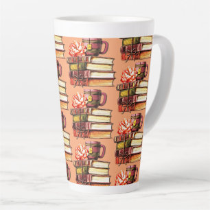 Tasse Latte Brochure Livres Et Thé