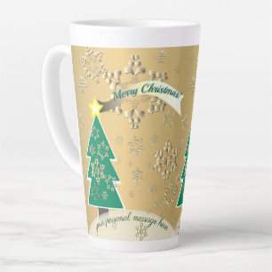 Tasse Latte Bronze neigeux plus grand Scene Arbre de Noël Scèn