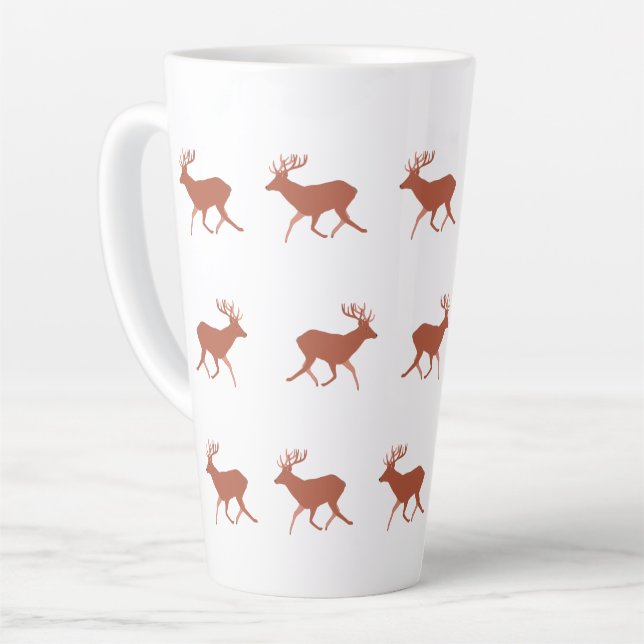Tasse Latte Brown Deer Walking Festive Motif (Angle gauche)