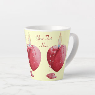 Tasse Latte brûlure de bougie en forme de coeur rouge
