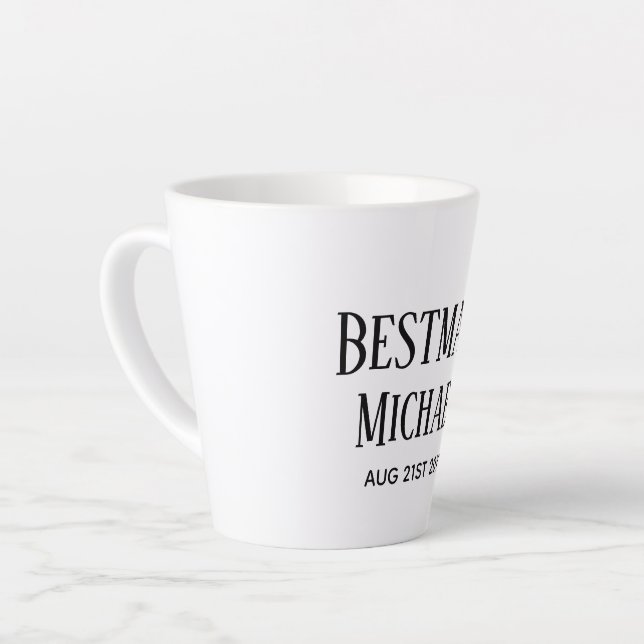 Tasse Latte BUDGET Bestman Groomsman DONS Classique Noir (Angle gauche)