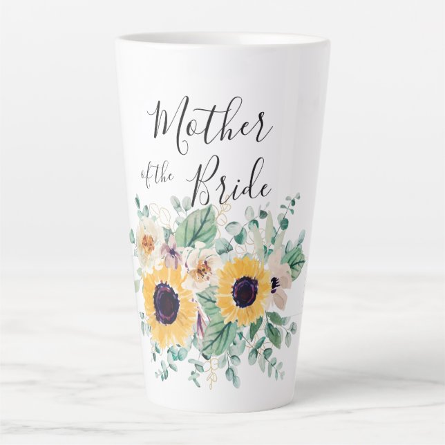 Tasse Latte BUDGET Mère mariée Groom Cadeaux personnalisés SUN (Devant)