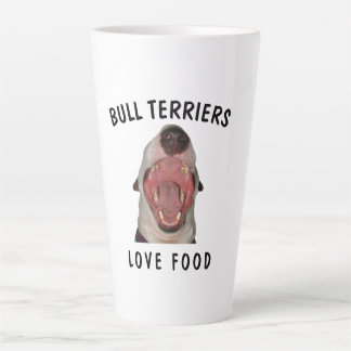 Tasse Latte BULL TERRIERS ADORE LA NOURRITURE Latte Mug, 2 Tai