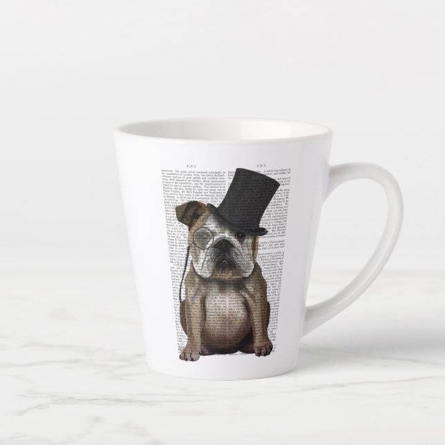 Tasse Latte Bulldog anglais, Hound officiel et Casquette (Droite)