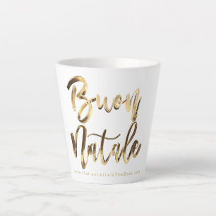 Tasse Latte Buon Natale Faux Gold Script Noël italien