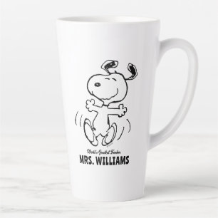 Tasse Latte cacahuètes   Snoopy Grand Enseignant Personnalisé