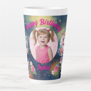Tasse Latte Cadeau Anniversaire Fille Licorne Fleur Magique Ph