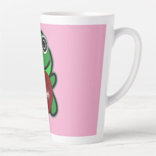 Tasse Latte Cadeau de coeur de grenouille mignonne personnalis