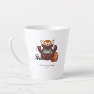 Tasse Latte Cadeau d'enseignant de yoga de Panda Rouge Méditat