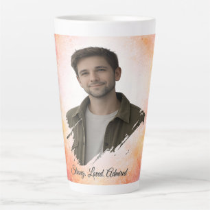 Tasse Latte Cadeau personnalisé de Saint-Valentin aquarelle po