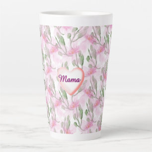 Tasse Latte Cadeau personnalisé et sur mesure de fleurs à l'aq