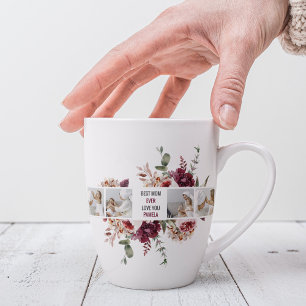 Tasse Latte Cadeau photo de collage moderne Fleurs de photos B
