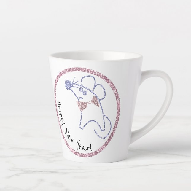 Tasse Latte Cadre doré, nouvel an, Noël (Droite)