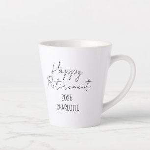 Tasse Latte Café à la retraite personnalisé, Joyeux retraite