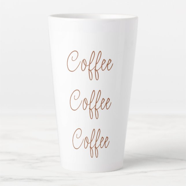 Tasse Latte Café café café café | Script stylé simple (Devant)