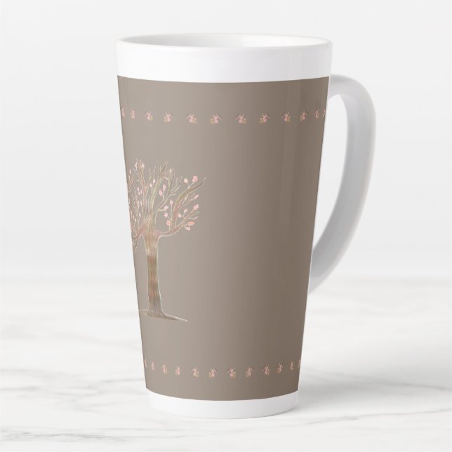Tasse Latte Café Décoratif Haut (Angle droit)